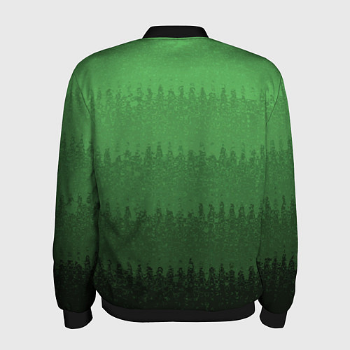 Мужской бомбер Зеленый градиент текстурные полосы / 3D-Черный – фото 2