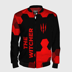 Мужской бомбер The Witcher - red gradient вертикально