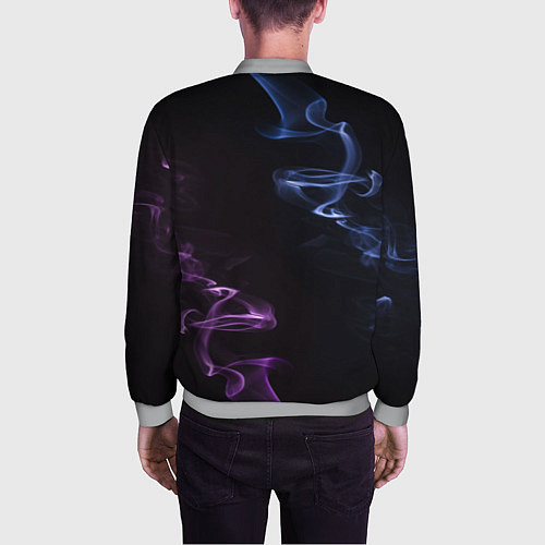 Мужской бомбер Color black blue pink / 3D-Меланж – фото 4