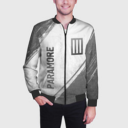 Бомбер мужской Paramore - white gradient вертикально, цвет: 3D-черный — фото 2