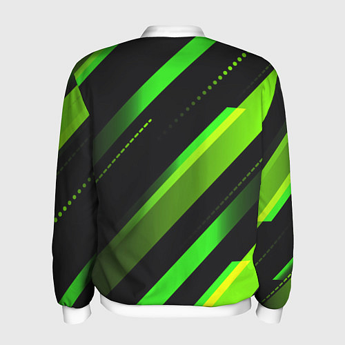 Мужской бомбер Color black green / 3D-Белый – фото 2