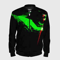 Бомбер мужской Color black green red, цвет: 3D-черный