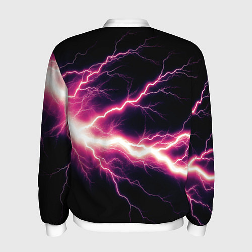 Мужской бомбер Lightning pink / 3D-Белый – фото 2