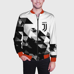 Бомбер мужской Juventus geometry black, цвет: 3D-красный — фото 2