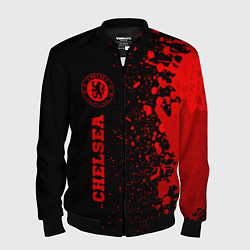 Бомбер мужской Chelsea - red gradient по-вертикали, цвет: 3D-черный