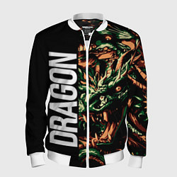 Бомбер мужской Татуировка дракона ирезуми, цвет: 3D-белый