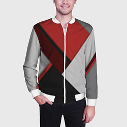 Бомбер мужской Color black red grey, цвет: 3D-белый — фото 2
