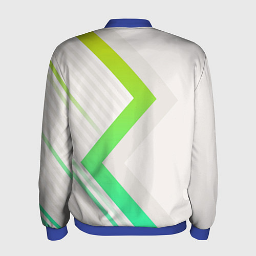 Мужской бомбер Color white line green / 3D-Синий – фото 2