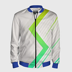 Мужской бомбер Color white line green