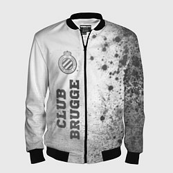 Мужской бомбер Club Brugge - white gradient по-вертикали