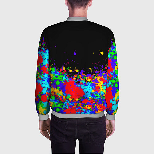 Мужской бомбер Payday2 неоновые краски / 3D-Меланж – фото 4
