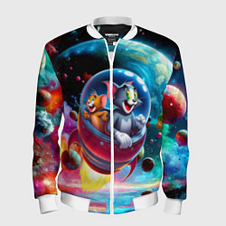 Мужской бомбер Том и Джерри летят в ракете - нейроарт