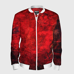 Мужской бомбер Абстракция - red shabby wall