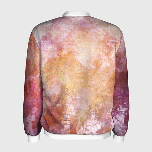 Мужской бомбер Абстракция - atomic gold / 3D-Белый – фото 2
