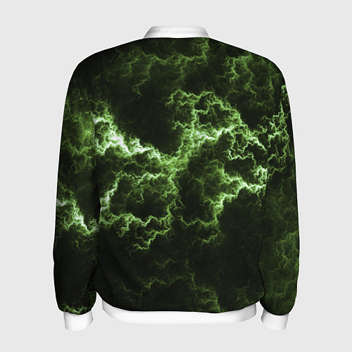 Мужской бомбер Lightning green glow / 3D-Белый – фото 2