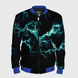 Бомбер мужской Lightning light blue glow, цвет: 3D-синий