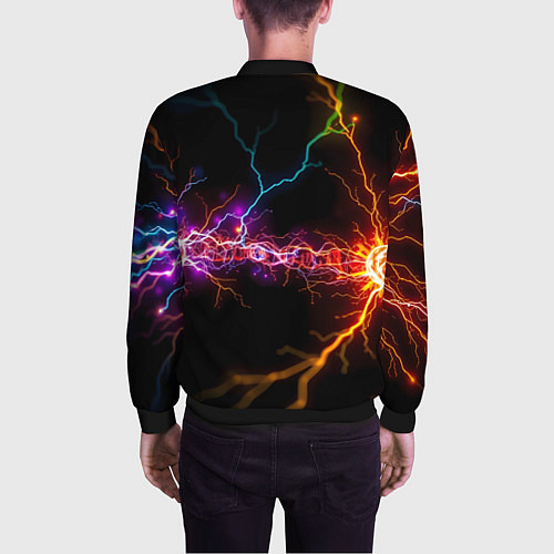 Мужской бомбер Две неоновые вспышки / 3D-Черный – фото 4