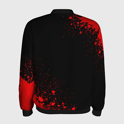 Мужской бомбер Ozzy Osbourne - red gradient вертикально / 3D-Черный – фото 2