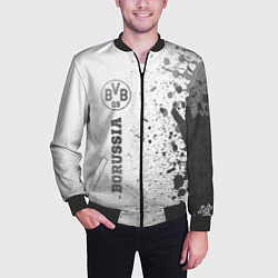 Бомбер мужской Borussia - white gradient по-вертикали, цвет: 3D-черный — фото 2