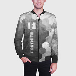 Бомбер мужской Fortnite - grey gradient по-вертикали, цвет: 3D-черный — фото 2