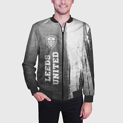 Бомбер мужской Leeds United - grey gradient по-вертикали, цвет: 3D-черный — фото 2