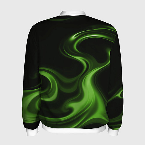 Мужской бомбер Green black / 3D-Белый – фото 2