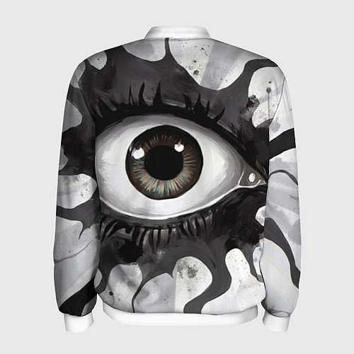 Мужской бомбер Глаз и щупальца - психоделика / 3D-Белый – фото 2