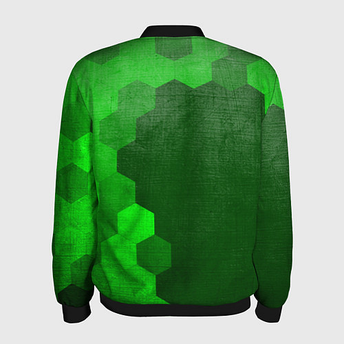 Мужской бомбер Skoda - green gradient по-вертикали / 3D-Черный – фото 2