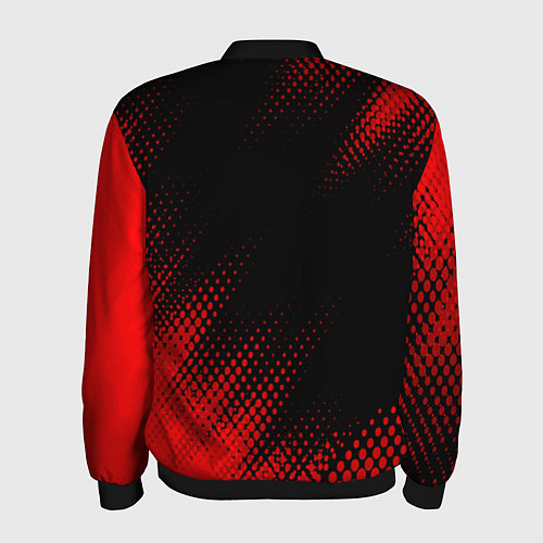 Мужской бомбер FAW - red gradient вертикально / 3D-Черный – фото 2
