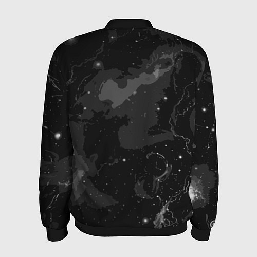 Мужской бомбер Угольный серый простой абстрактный / 3D-Черный – фото 2