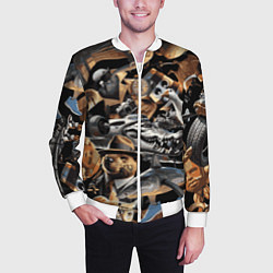 Бомбер мужской Итальянские мемы брайнрот, цвет: 3D-белый — фото 2