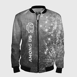Бомбер мужской Among Us - grey gradient по-вертикали, цвет: 3D-черный