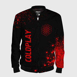 Бомбер мужской Coldplay - red gradient вертикально, цвет: 3D-черный