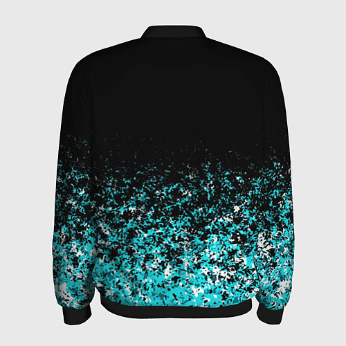 Мужской бомбер Sport чёрно-голубой пятнистый / 3D-Черный – фото 2