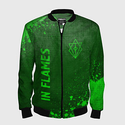 Бомбер мужской In Flames - green gradient вертикально, цвет: 3D-черный