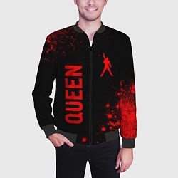 Бомбер мужской Queen - red gradient вертикально, цвет: 3D-черный — фото 2