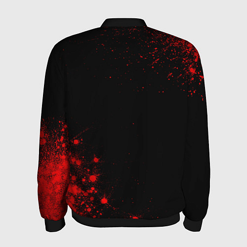 Мужской бомбер Asking Alexandria - red gradient вертикально / 3D-Черный – фото 2