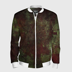 Бомбер мужской Абстракция - green fabric soaked in red paint, цвет: 3D-белый