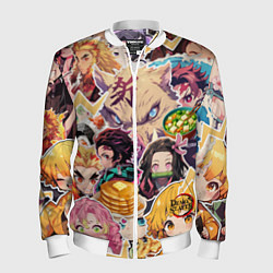 Бомбер мужской Demon Slayer Blade Favorite Food, цвет: 3D-белый
