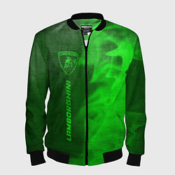 Бомбер мужской Lamborghini - green gradient по-вертикали, цвет: 3D-черный