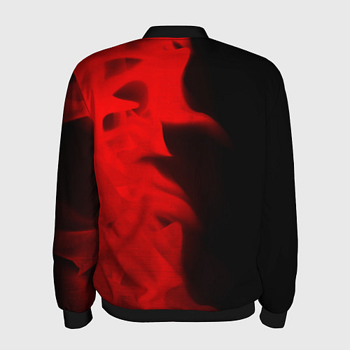 Мужской бомбер Sally Face - red gradient по-вертикали / 3D-Черный – фото 2