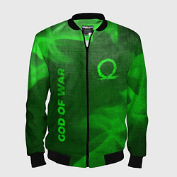 Бомбер мужской God of War - green gradient вертикально, цвет: 3D-черный