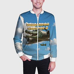 Бомбер мужской Bombardino Crocodillo мем, цвет: 3D-белый — фото 2