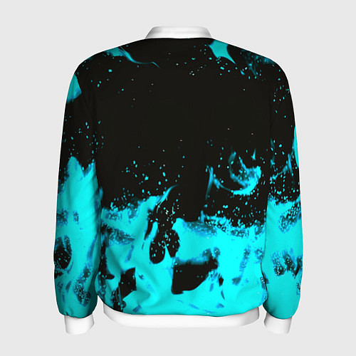 Мужской бомбер Monster energy голубой огонь / 3D-Белый – фото 2