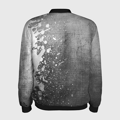 Мужской бомбер Burzum - grey gradient по-вертикали / 3D-Черный – фото 2