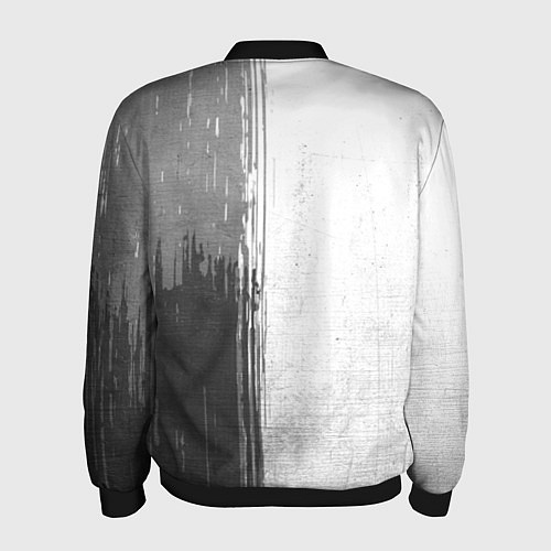 Мужской бомбер Green Day - white gradient по-вертикали / 3D-Черный – фото 2