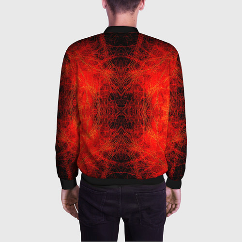Мужской бомбер Красно-черная кожа дракона / 3D-Черный – фото 4