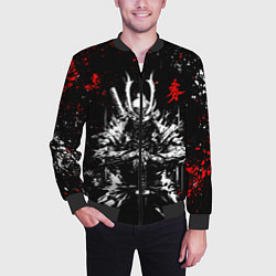Бомбер мужской Самурай - арт чернилами, цвет: 3D-черный — фото 2