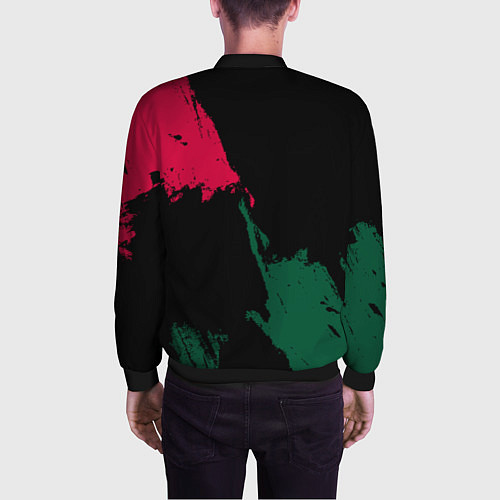Мужской бомбер Миннесота Уайлд - брызги краски / 3D-Черный – фото 4