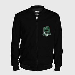 Бомбер мужской ФК Краснодар - лого на черном, цвет: 3D-черный